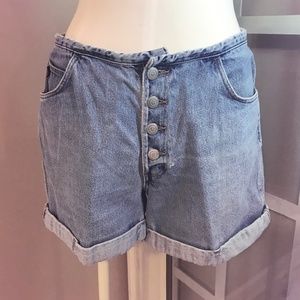 Vintage Gitano exposed fly front denim shorts